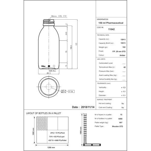 Ecza Şişesi - 150ml